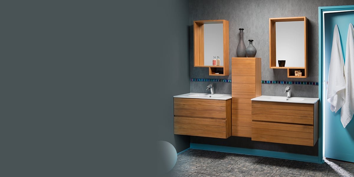 Photo d'une composition de salle de bain des collections proposée par Polymeuble